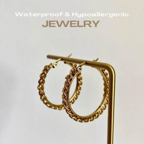 Beautiful Pair of High Quality Gold Plated French Hoop Earrings - Picture 1 of 1